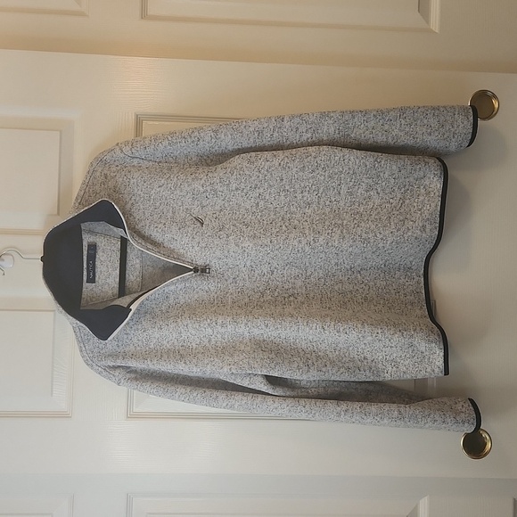 Nautica Men's Long Sleeve Heather Gray Fleece Pullover Jacket Size L/G - Picture 9 of 12